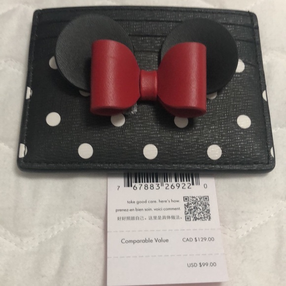 NWT Disney X Kate Spade New York Minnie Mouse Crossbody Bag and Card Holder - Picture 8 of 11
